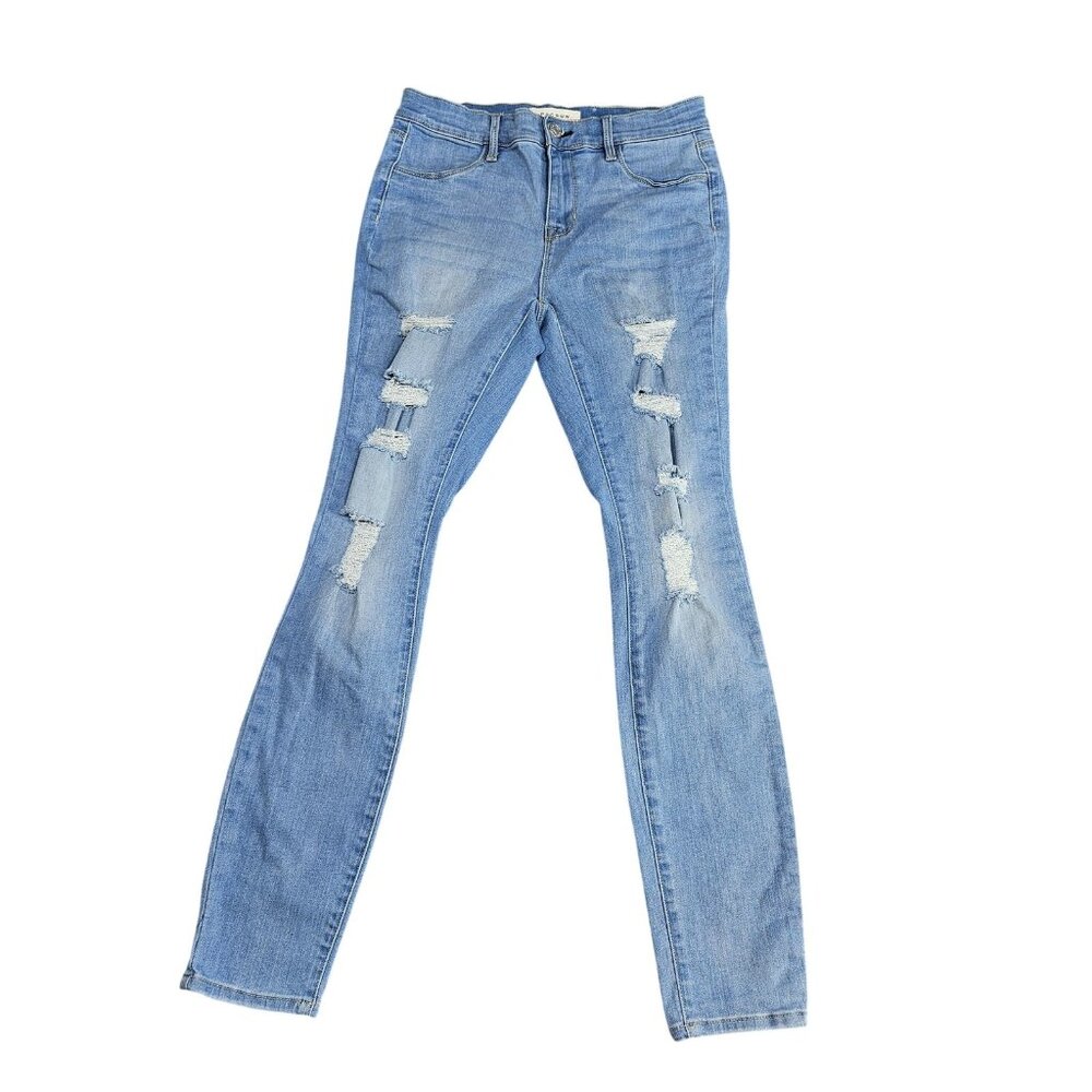 PacSun Jegging Jeans Womens 27 Blue Light Wash Distressed Super Stretch Denim